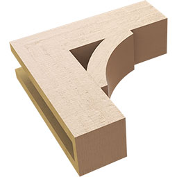 Ekena Millwork - BKTURTHR44 - Timberthane Rough Cedar Faux Wood Thorton Block Bracket