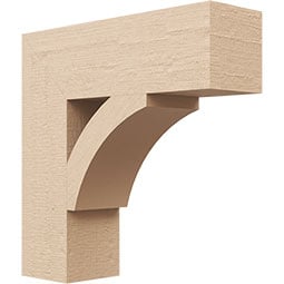 Ekena Millwork - BKTURTHR44 - Timberthane Rough Cedar Faux Wood Thorton Block Bracket