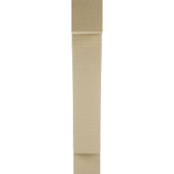 Ekena Millwork - BKTUR035X14X22THR05RCPR - Timberthane Faux Wood Thorton Style Bracket, Block Ends, 3 1/2"W x 14"D x 22"H, Primed Tan