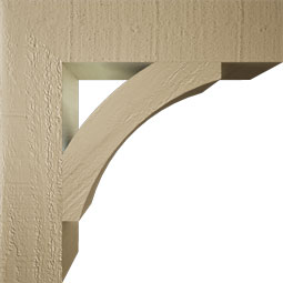Ekena Millwork - BKTUR035X16X16THR05RCPR - Timberthane Faux Wood Thorton Style Bracket, Block Ends, 3 1/2"W x 16"D x 16"H, Primed Tan