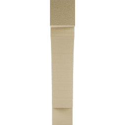 Ekena Millwork - BKTUR035X16X20THR05RCPR - Timberthane Faux Wood Thorton Style Bracket, Block Ends, 3 1/2"W x 16"D x 20"H, Primed Tan