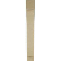Ekena Millwork - BKTUR035X16X28THR05RCPR - Timberthane Faux Wood Thorton Style Bracket, Block Ends, 3 1/2"W x 16"D x 28"H, Primed Tan