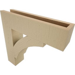 Ekena Millwork - BKTURTHR44 - Timberthane Rough Cedar Faux Wood Thorton Block Bracket