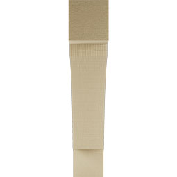 Ekena Millwork - BKTUR035X18X18THR05RCPR - Timberthane Faux Wood Thorton Style Bracket, Block Ends, 3 1/2"W x 18"D x 18"H, Primed Tan