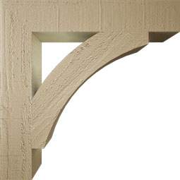 Ekena Millwork - BKTUR035X20X20THR05RCPR - Timberthane Faux Wood Thorton Style Bracket, Block Ends, 3 1/2"W x 20"D x 20"H, Primed Tan