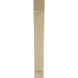Ekena Millwork - BKTUR035X20X28THR05RCPR - Timberthane Faux Wood Thorton Style Bracket, Block Ends, 3 1/2"W x 20"D x 28"H, Primed Tan