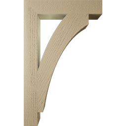 Ekena Millwork - BKTUR035X20X32THR05RCPR - Timberthane Faux Wood Thorton Style Bracket, Block Ends, 3 1/2"W x 20"D x 32"H, Primed Tan