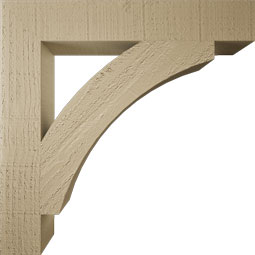 Ekena Millwork - BKTUR035X22X22THR05RCPR - Timberthane Faux Wood Thorton Style Bracket, Block Ends, 3 1/2"W x 22"D x 22"H, Primed Tan