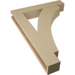 Ekena Millwork - BKTUR035X22X30THR05RCPR - Timberthane Faux Wood Thorton Style Bracket, Block Ends, 3 1/2"W x 22"D x 30"H, Primed Tan