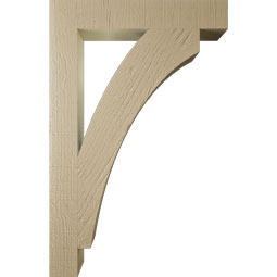 Ekena Millwork - BKTUR035X22X34THR05RCPR - Timberthane Faux Wood Thorton Style Bracket, Block Ends, 3 1/2"W x 22"D x 34"H, Primed Tan