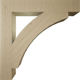 Ekena Millwork - BKTUR035X24X24THR05RCPR - Timberthane Faux Wood Thorton Style Bracket, Block Ends, 3 1/2"W x 24"D x 24"H, Primed Tan