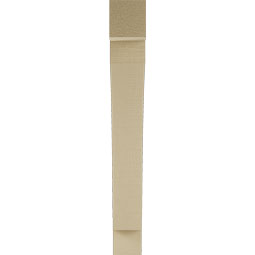 Ekena Millwork - BKTUR035X24X28THR05RCPR - Timberthane Faux Wood Thorton Style Bracket, Block Ends, 3 1/2"W x 24"D x 28"H, Primed Tan