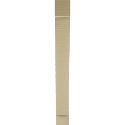 Ekena Millwork - BKTUR035X24X32THR05RCPR - Timberthane Faux Wood Thorton Style Bracket, Block Ends, 3 1/2"W x 24"D x 32"H, Primed Tan