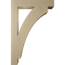 Ekena Millwork - BKTUR035X24X36THR05RCPR - Timberthane Faux Wood Thorton Style Bracket, Block Ends, 3 1/2"W x 24"D x 36"H, Primed Tan