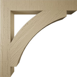 Ekena Millwork - BKTUR035X26X26THR05RCPR - Timberthane Faux Wood Thorton Style Bracket, Block Ends, 3 1/2"W x 26"D x 26"H, Primed Tan