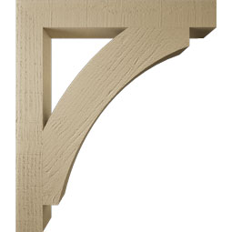 Ekena Millwork - BKTUR035X26X30THR05RCPR - Timberthane Faux Wood Thorton Style Bracket, Block Ends, 3 1/2"W x 26"D x 30"H, Primed Tan