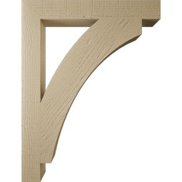 Ekena Millwork - BKTUR035X26X34THR05RCPR - Timberthane Faux Wood Thorton Style Bracket, Block Ends, 3 1/2"W x 26"D x 34"H, Primed Tan