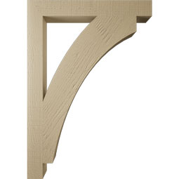 Ekena Millwork - BKTUR035X28X40THR05RCPR - Timberthane Faux Wood Thorton Style Bracket, Block Ends, 3 1/2"W x 28"D x 40"H, Primed Tan