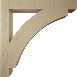 Ekena Millwork - BKTUR035X30X30THR05RCPR - Timberthane Faux Wood Thorton Style Bracket, Block Ends, 3 1/2"W x 30"D x 30"H, Primed Tan