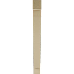 Ekena Millwork - BKTUR035X30X34THR05RCPR - Timberthane Faux Wood Thorton Style Bracket, Block Ends, 3 1/2"W x 30"D x 34"H, Primed Tan
