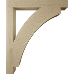 Ekena Millwork - BKTUR035X30X36THR05RCPR - Timberthane Faux Wood Thorton Style Bracket, Block Ends, 3 1/2"W x 30"D x 36"H, Primed Tan