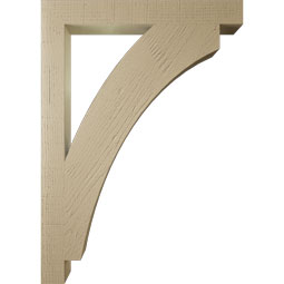 Ekena Millwork - BKTUR035X30X42THR05RCPR - Timberthane Faux Wood Thorton Style Bracket, Block Ends, 3 1/2"W x 30"D x 42"H, Primed Tan