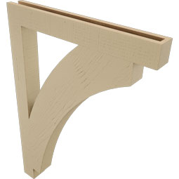 Ekena Millwork - BKTUR035X30X42THR05RCPR - Timberthane Faux Wood Thorton Style Bracket, Block Ends, 3 1/2"W x 30"D x 42"H, Primed Tan