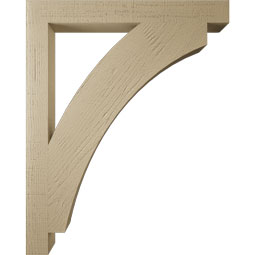 Ekena Millwork - BKTUR035X32X40THR05RCPR - Timberthane Faux Wood Thorton Style Bracket, Block Ends, 3 1/2"W x 32"D x 40"H, Primed Tan