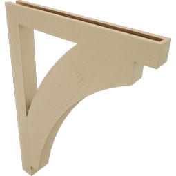 Ekena Millwork - BKTUR035X32X44THR05RCPR - Timberthane Faux Wood Thorton Style Bracket, Block Ends, 3 1/2"W x 32"D x 44"H, Primed Tan