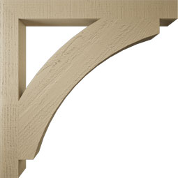 Ekena Millwork - BKTUR035X34X34THR05RCPR - Timberthane Faux Wood Thorton Style Bracket, Block Ends, 3 1/2"W x 34"D x 34"H, Primed Tan