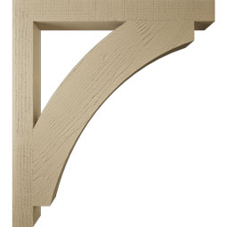 Ekena Millwork - BKTUR035X34X38THR05RCPR - Timberthane Faux Wood Thorton Style Bracket, Block Ends, 3 1/2"W x 34"D x 38"H, Primed Tan