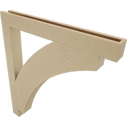 Ekena Millwork - BKTUR035X34X38THR05RCPR - Timberthane Faux Wood Thorton Style Bracket, Block Ends, 3 1/2"W x 34"D x 38"H, Primed Tan