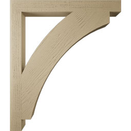 Ekena Millwork - BKTUR035X34X40THR05RCPR - Timberthane Faux Wood Thorton Style Bracket, Block Ends, 3 1/2"W x 34"D x 40"H, Primed Tan