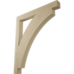 Ekena Millwork - BKTUR035X34X40THR05RCPR - Timberthane Faux Wood Thorton Style Bracket, Block Ends, 3 1/2"W x 34"D x 40"H, Primed Tan