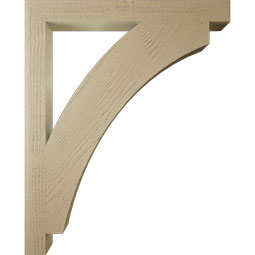 Ekena Millwork - BKTUR035X34X42THR05RCPR - Timberthane Faux Wood Thorton Style Bracket, Block Ends, 3 1/2"W x 34"D x 42"H, Primed Tan