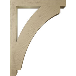 Ekena Millwork - BKTUR035X34X46THR05RCPR - Timberthane Faux Wood Thorton Style Bracket, Block Ends, 3 1/2"W x 34"D x 46"H, Primed Tan