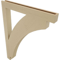 Ekena Millwork - BKTUR035X34X46THR05RCPR - Timberthane Faux Wood Thorton Style Bracket, Block Ends, 3 1/2"W x 34"D x 46"H, Primed Tan