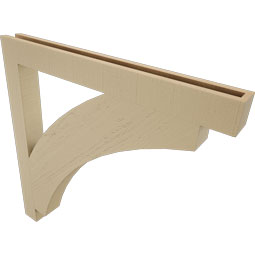 Ekena Millwork - BKTUR035X36X36THR05RCPR - Timberthane Faux Wood Thorton Style Bracket, Block Ends, 3 1/2"W x 36"D x 36"H, Primed Tan