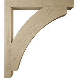 Ekena Millwork - BKTUR035X36X40THR05RCPR - Timberthane Faux Wood Thorton Style Bracket, Block Ends, 3 1/2"W x 36"D x 40"H, Primed Tan