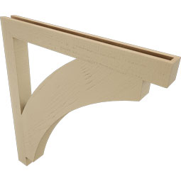 Ekena Millwork - BKTUR035X36X40THR05RCPR - Timberthane Faux Wood Thorton Style Bracket, Block Ends, 3 1/2"W x 36"D x 40"H, Primed Tan