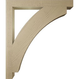 Ekena Millwork - BKTUR035X36X42THR05RCPR - Timberthane Faux Wood Thorton Style Bracket, Block Ends, 3 1/2"W x 36"D x 42"H, Primed Tan
