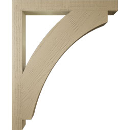 Ekena Millwork - BKTUR035X36X44THR05RCPR - Timberthane Faux Wood Thorton Style Bracket, Block Ends, 3 1/2"W x 36"D x 44"H, Primed Tan