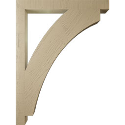 Ekena Millwork - BKTUR035X36X48THR05RCPR - Timberthane Faux Wood Thorton Style Bracket, Block Ends, 3 1/2"W x 36"D x 48"H, Primed Tan