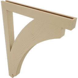 Ekena Millwork - BKTUR035X36X48THR05RCPR - Timberthane Faux Wood Thorton Style Bracket, Block Ends, 3 1/2"W x 36"D x 48"H, Primed Tan