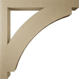 Ekena Millwork - BKTUR035X38X38THR05RCPR - Timberthane Faux Wood Thorton Style Bracket, Block Ends, 3 1/2"W x 38"D x 38"H, Primed Tan