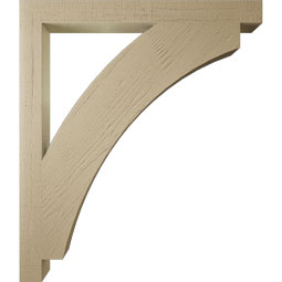 Ekena Millwork - BKTUR035X38X44THR05RCPR - Timberthane Faux Wood Thorton Style Bracket, Block Ends, 3 1/2"W x 38"D x 44"H, Primed Tan