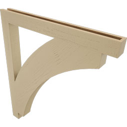 Ekena Millwork - BKTUR035X38X44THR05RCPR - Timberthane Faux Wood Thorton Style Bracket, Block Ends, 3 1/2"W x 38"D x 44"H, Primed Tan