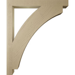 Ekena Millwork - BKTUR035X38X46THR05RCPR - Timberthane Faux Wood Thorton Style Bracket, Block Ends, 3 1/2"W x 38"D x 46"H, Primed Tan