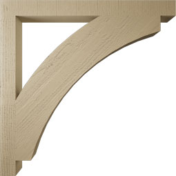 Ekena Millwork - BKTUR035X40X40THR05RCPR - Timberthane Faux Wood Thorton Style Bracket, Block Ends, 3 1/2"W x 40"D x 40"H, Primed Tan