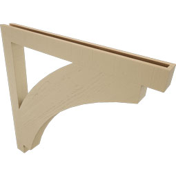 Ekena Millwork - BKTUR035X40X40THR05RCPR - Timberthane Faux Wood Thorton Style Bracket, Block Ends, 3 1/2"W x 40"D x 40"H, Primed Tan